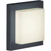 Image de TRIO, Applique, Hondo incl. 1 x LED,SMD,3,5 Watt,3000K,330 Lm. Plastique, Blanc, Corps: Fonte daluminium, Anthracite L:14,0cm, H:14,0cm, P:6,0cm IP54