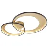 Image de Plafonnier Granada Double Cercle Noir-Or Led 36w Dimmable L85 cm Trio Lighting