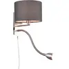 Image de Trio, Plafonnier, Wandleuchte Hotel 271170211 Nickel matt, Schirm grau, 1 x 3,1W LED, 310 lm, 3000K, 1 x E14 (310 lm, E14)