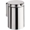 Image de Emco Seau à maquillage mural System 2 3l avec couvercle inox 355300100, Poubelle, Argent