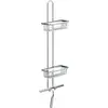 Image de Emco, Rangement pour douche, Etagère murale SYSTEM 2 2 paniers profonds, raclette de douche chromée (20 x 11.60 x 84.80 cm)