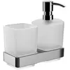 Image de Emco, Porte brosse à dents, Porte-verre/distributeur de savon LOFT verre cristal satiné chromé