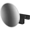 Image de Emco, Miroir cosmétique, miroir à raser/de maquillage LED EVO rond, modèle mural, 2 bras 3x noir