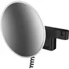 Image de Emco, Miroir cosmétique, miroir à raser/de maquillage LED EVO rond, modèle mural, 2 bras 3x noir