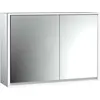 Image de Emco, Armoire de toilette, loft armoire de toilette lumineuse, 1000mm, 2 portes, modèle apparent, aluminium/miroir, 979805116 (104.40 x 17.50 x 73.30 cm)