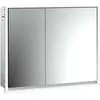 Image de Emco, Armoire de toilette, loft armoire de toilette lumineuse, 800mm, 2 portes, modèle à encastrer, aluminium/miroir (84.30 x 17.50 x 73.30 cm)