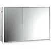 Image de Emco, Armoire de toilette, loft armoire de toilette lumineuse, 1000mm, 2 portes, modèle à encastrer, aluminium/miroir (104.30 x 17.50 x 73.30 cm)