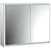 Image de Emco, Armoire de toilette, loft armoire de toilette lumineuse, 800mm, 2 portes, modèle apparent, aluminium/blanc, 9798051 (84.40 x 17.50 x 73.30 cm)