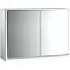 Image de Emco, Armoire de toilette, loft armoire de toilette lumineuse, 1000mm, 2 portes, modèle apparent, aluminium/blanc, 979806112 (104.40 x 17.50 x 73.30 cm)