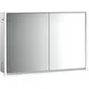 Image de Emco, Armoire de toilette, loft armoire de toilette lumineuse, 1000mm, 2 portes, modèle à encastrer, aluminium/blanc, 979806113 (104.30 x 17.50 x 73.30 cm)