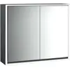 Image de Emco, Armoire de toilette, loft armoire de toilette lumineuse, 800mm, 2 portes, modèle apparent, noir/miroir, 979813306 (84.40 x 17.50 x 73.30 cm)