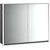 Image de Emco, Armoire de toilette, loft armoire de toilette lumineuse, 800mm, 2 portes, modèle à encastrer, noir/miroir, 979813307 (84.30 x 17.50 x 73.30 cm)