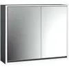 Image de Emco, Armoire de toilette, loft armoire de toilette lumineuse, 800mm, 2 portes, modèle apparent, noir/miroir, 979813310 (84.40 x 17.50 x 73.30 cm)