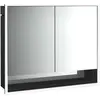 Image de Emco, Armoire de toilette, loft armoire de toilette lumineuse avec compartiment inférieur, 800mm, 2 portes, modèle à encastrer (84.30 x 17.50 x 73.30 cm)