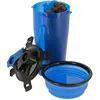 Image de Kerbl Récipient pour eau et nourriture 2x350ml, écuelle de voyage incluse, bleu (35 cl), Gamelle