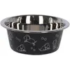 Image de Kerbl Ecuelle en acier inoxydable d'environ 900ml, noire avec motif (90 cl), Gamelle