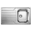 Image de évier cuisine inox brossé 86 x 50 cm, a encastrer, 1 cuve égouttoir réversible, BLANCO DINAS 45S, garanti ... vie, vidage auto, siphon