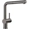 Image de Blanco, Robinetterie de cuisine, LINUS-S satin dark steel Haute pression Avec tuyau extractible Clapet anti-retour