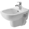 Image de Duravit, Cuvette toilettes + bidet, Bidet mural D-CODE COMPACT avec lavabo HLB 350x480mm 1 trou de robinetterie blanc