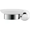 Image de Duravit, Distributeur de savon + porte-savon, Porte-savon D-CODE avec bol à gauche chromé