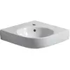 Image de Geberit, Lavabo, Lavabo d'angle RENOVA COMPACT vasque 50cm HL avec trop-plein blanc (500 mm, 500 mm)