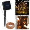 Image de Lunartec : Guirlande lumineuse solaire en fils de cuivre - 32 m - 300 LED blanc chaud
