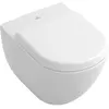 Image de Villeroy & Boch, Cuvette toilettes + bidet, WC suspendu V&B SUBWAY plat, 370x560mm blanc