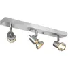 Image de ASTO 3 appliques et plafonnier, alu brossé, 3x GU10 max. 75W