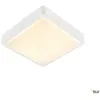 Image de Applique et plafonnier extérieur carré SLV AINOS, blanc, LED, 18W, 3000K/4000K, IP65, détecteur de mouvement