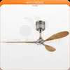 Image de Ventilateur de plafond moderne avec pales hêtre massif chrome, télécommande , HELICO PADDEL BN-BU CASAFAN