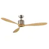 Image de Ventilateur de plafond DC, moderne 132 Cm chrome brossé, pales bois massif, télécommande, CASAFAN Eco Aeroplan BN