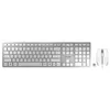 Image de Ensemble Clavier/Souris Cherry DW 9100 SLIM Sans Fil Bluetooth Bureautique AZERTY Frappe Silencieuse Argent Blanc