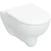 Image de Geberit, Cuvette toilettes + bidet, WC suspendu à chasse d'eau basse RENOVA avec bord de rinçage, avec abattant WC blanc