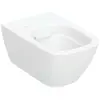 Image de Geberit, Cuvette toilettes + bidet, Keramag / Toilettes profondes sans rebord Smyle Square Rimfree blanc mural avec revêtement