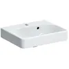 Image de Geberit, Lavabo, Keramag / Lave-mains Smyle Square asymétrique 45 cm blanc avec revêtement 500222018 (360 mm, 450 mm)