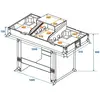 Image de Roadinger Console Road Table 2xTT avec support pour ordinateur portable, Meuble DJ, Noir