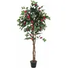 Image de Europalms, Plantes artificielles, Camélia rouge avec pot, plante artificielle, 180cm (180 cm)