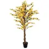 Image de Europalms, Plantes artificielles, Arbre de forsythia avec 3 troncs, plante artificielle, jaune, 150cm (150 cm)