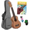 Image de Cascha Ensemble de ukulélés Premium en acajou Soprano (Soprano), Ukulélé, Marron