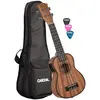 Image de Cascha HH 2026L Gauche premium sopraan ukelele met tas en plectra (Soprano, Soprano), Ukulélé, Marron