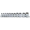 Image de BGS, Clé à douille + douilles, Jeu de Douilles, douze pans 10 mm (3/8") en pouce 11 pièces (1/2", 11/16", 11/32", 13/16", 3/4", 3/8", 5/16", 5/8", 7/16", 7/8", 9/16")