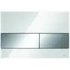 Image de TECE, Plaque de déclenchement, Plaque de déclenchement Square WC verre blanc, touches chrome brillant