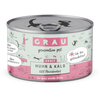 Image de 6x200g Grau menu gourmand sans céréales poulet, veau - Pâtée pour chat