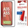 Image de Displex Real Glass, Full Cover Panzerglas (1 pcs, Samsung Galaxy A35, Samsung Galaxy A55), Téléphone portable : film de protection, Noir, Transparent