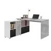 Image de Bureau d'Angle Réversible "Oxela" 135cm Gris & Blanc