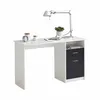 Image de Bureau 1 porte et 1 tiroir 123x50x76,5 cm blanc et noir