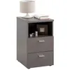 Image de Table de Chevet 2 Tiroirs "Macom" 61cm Gris