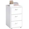 Image de Table de Chevet 3 Tiroirs Design "Gania" 62cm Blanc