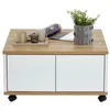 Image de Table Basse Design "Volgan" 70cm Chêne & Blanc