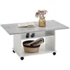 Image de Table Basse Design "Zura" 100cm Blanc & Gris